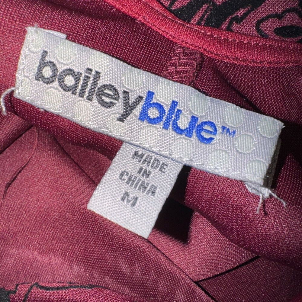Bailey Blue Dress women's Medium velvet Maroon wired V-Plunge A-line Babydoll - Picture 3 of 6